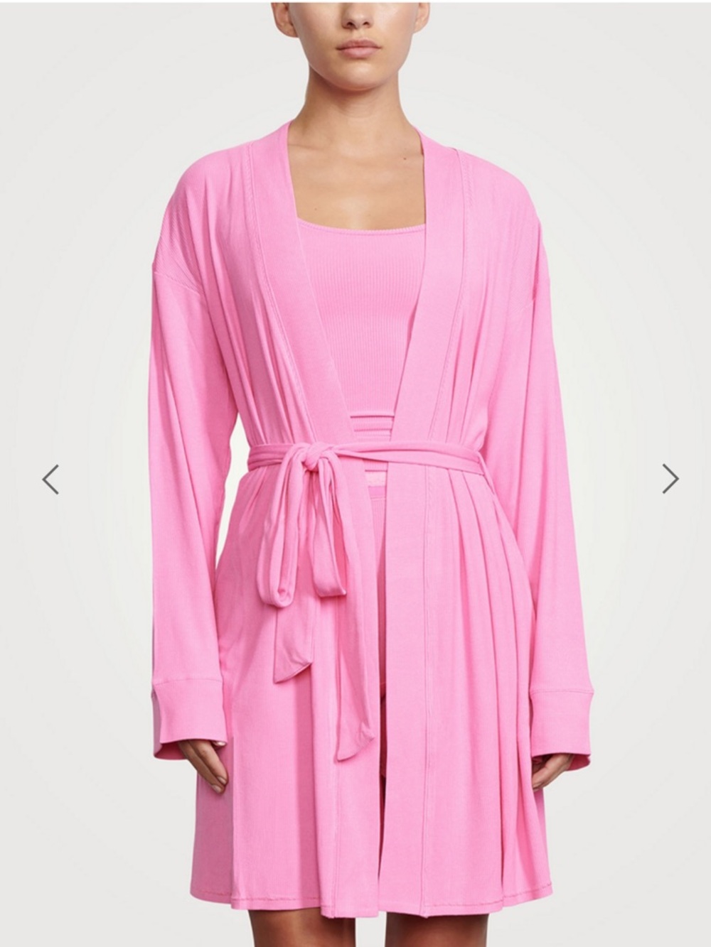 SKIMS XL soft lounge ribbed belted robe bubble gum pink pockets cozy loungewear